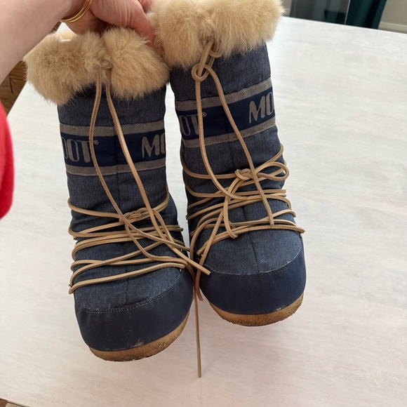 MOON BOOTS • Women's denim Blue Winter Boots size 9/39 - Picture 6 of 8